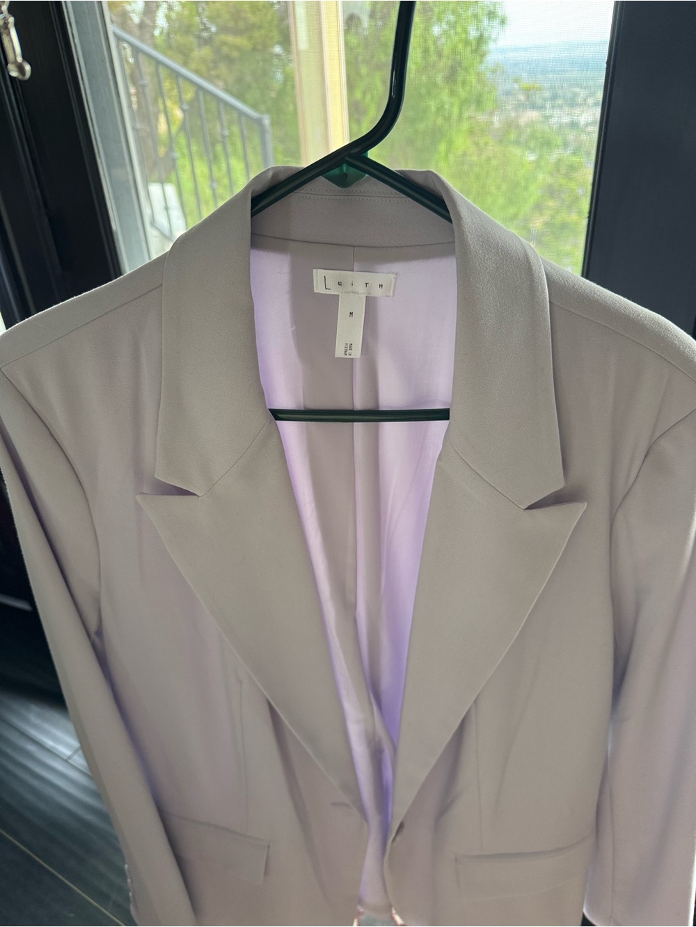 Leith Women's Lavender Single-Button Oversized Blazer Jacket NWT